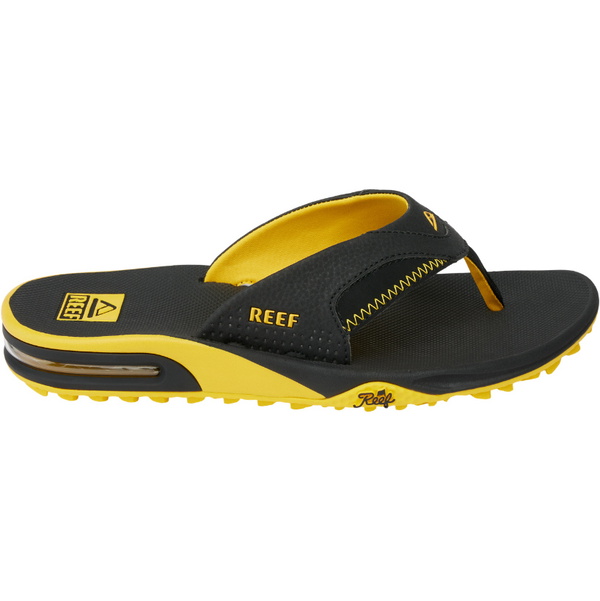 2026 Reef Mens Fanning Pregame Sandals CJ7225 - Black / Yellow